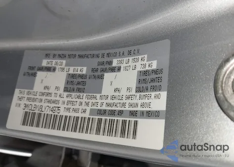 2020 Toyota Yaris Xle from USA, damaged, VIN 3MYDLBYV8LY714975